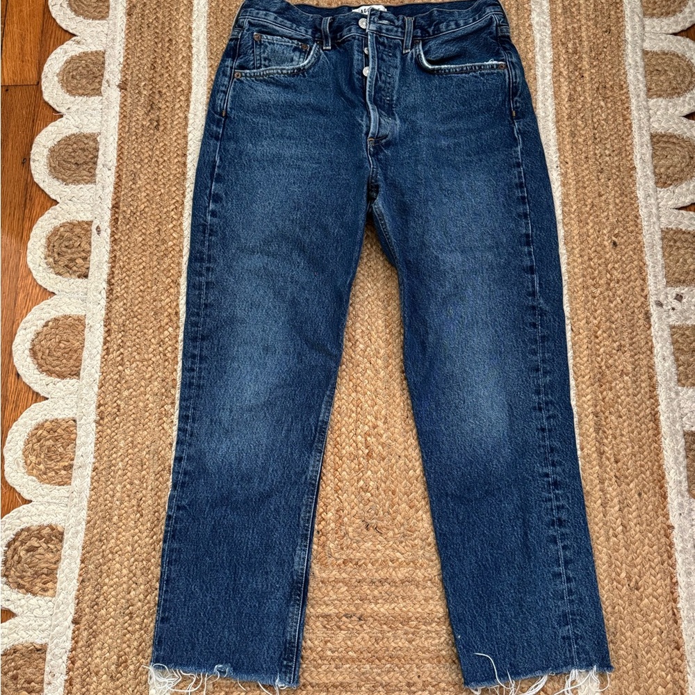 AGOLDE denim. Slightly cropped, mid/high rise jeans. Slightly stretchy material